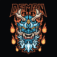 Demon Mascot logo Template