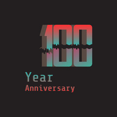 Fototapeta premium 100 Years Anniversary Celebration Rainbow Color Vector Template Design Illustration