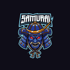 Fototapeta na wymiar Samurai Warrior Mascot Logo Template