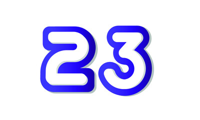 23 Cool Modern Blue 3D Number Logo