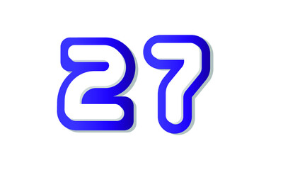 27 Cool Modern Blue 3D Number Logo