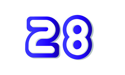 28 Cool Modern Blue 3D Number Logo