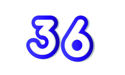 36 Cool Modern Blue 3D Number Logo