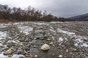Fototapeta na wymiar Mountain river in the spring season