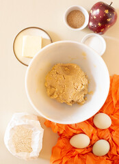 Making some apple snaps, or gingersnaps with an apple on top