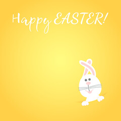 Happy Easter and white rabbit vector
