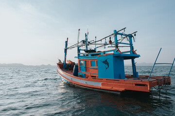 small Fishing boat in sea 