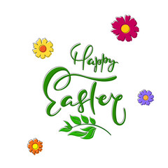 Happy Easter lettering text isolated