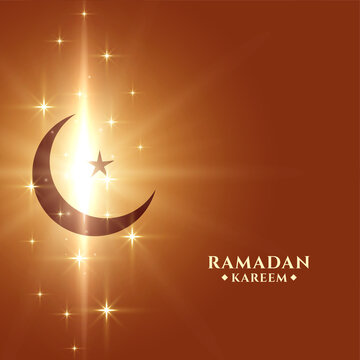 ramadan kareem background with moon and sparkles star