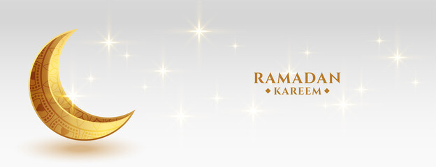 Obraz na płótnie Canvas beautiful ramadan kareem festival banner with golden cresent moon