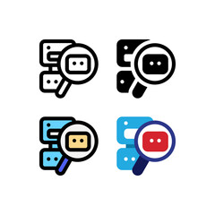 Robot Finder and Search to robot collection Icon, Logo, and illustration