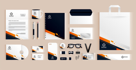 elegant professional business stationery items set