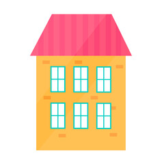 Flat design of a modern city House. Colorful flat-style house. 