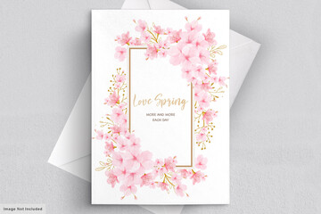 watercolor cherry blossom floral invitation card