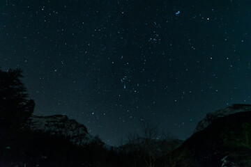 Midnight sky at Yatsugatake winter