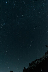 Fototapeta na wymiar Midnight sky at Yatsugatake winter