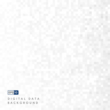 Abstract white grey square background pattern with copy space. Digital data concept. Vector for presentation design. Suit for business, corporate, institution, party, festive, and talks. Vector EPS10
