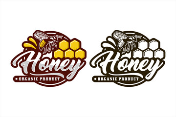 Honey bee organic product design logo