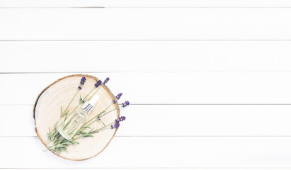 Lavender flowers. Eco-friendly concept for body and skin care.