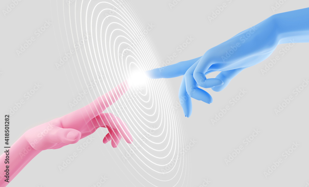 Poster touch the future. innovations systems cpu intuitive thinking and development technologies in automat