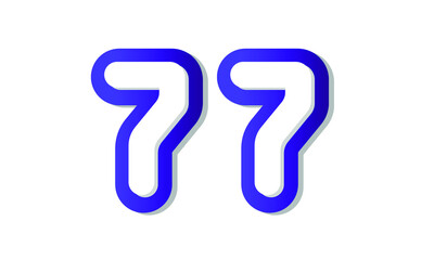 77 Cool Modern Blue 3D Number Logo