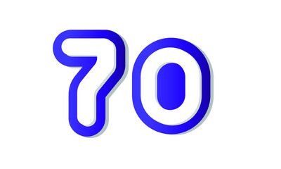70 Cool Modern Blue 3D Number Logo