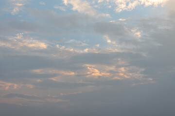 Clouds against a blue sky taken at Colombo, Sri Lanka at sunset