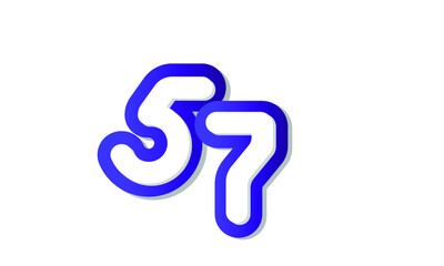 57 Cool Modern Blue 3D Number Logo