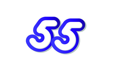 Obraz premium 55 Cool Modern Blue 3D Number Logo