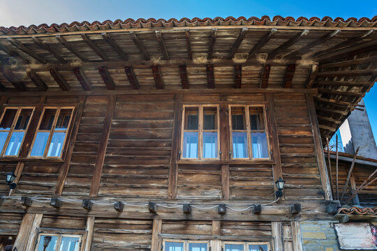 Old traditional houses in Zheravna, Bulgaria. The village is an architectural reserve of Bulgarian National Revival period (18th and 19th century)
