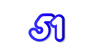 51 Cool Modern Blue 3D Number Logo