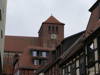 Die Georgenkirche in der Stadt Waren an der Müritz in Mecklenburg-Vorpommern in Deutschland