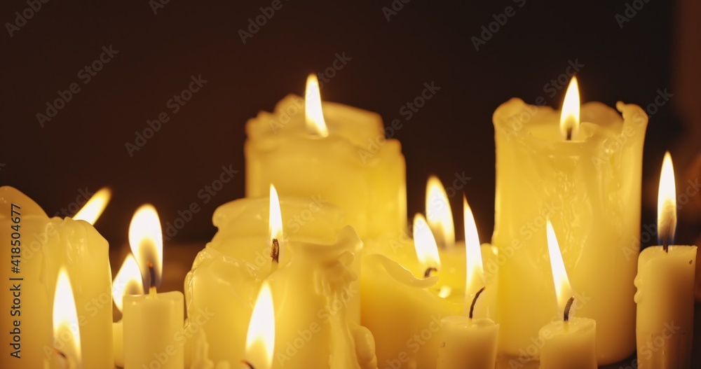 Wall mural Candles on table closeup photo