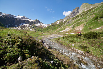 Fototapeta na wymiar Berglandschaft Bereich der Käseralpe im oberen Oytal
