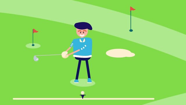 Golfing Cartoon Animation Design