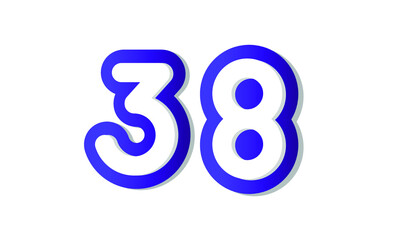 38 Cool Modern Blue 3D Number Logo