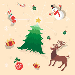 Fototapeta premium Greeting Christmas Background Design Assets