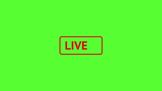 Red Live Stream symbol, Sign for live streaming, broadcasting. Emblem of online stream. Sign for tv, shows, news or social media. Chromakey and broadcasting symbol.