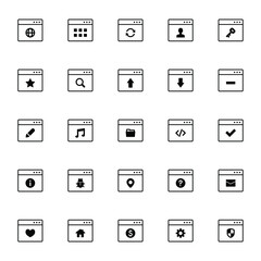 Website user interface icons vector graphic illustration - Set 1