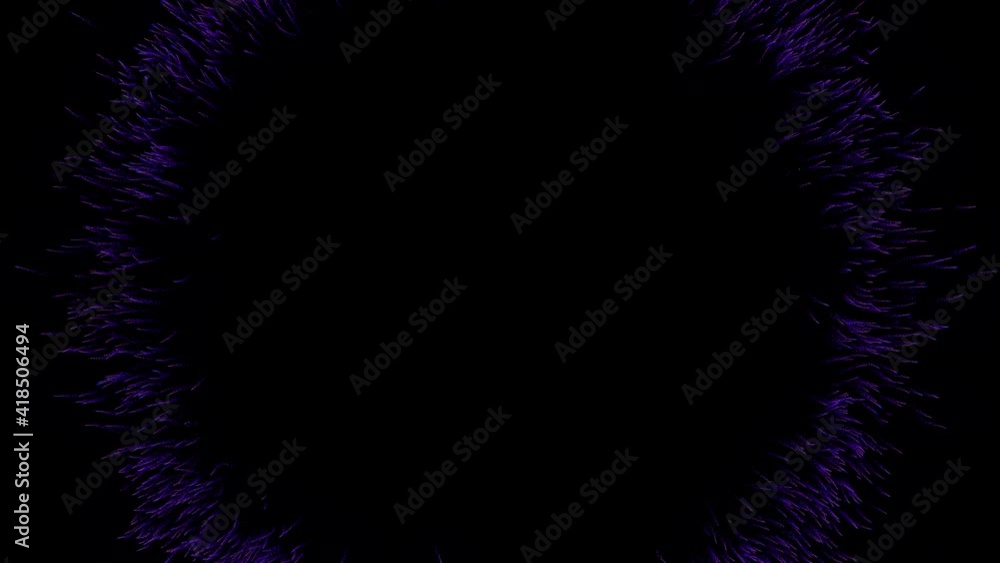 Poster animation. dark blue particles explosion. bokeh lights. shockwave circle. round frame. isolated on b