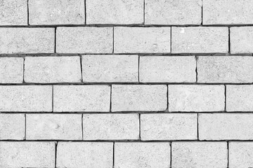 Vintage white stone brick wall pattern and background seamless