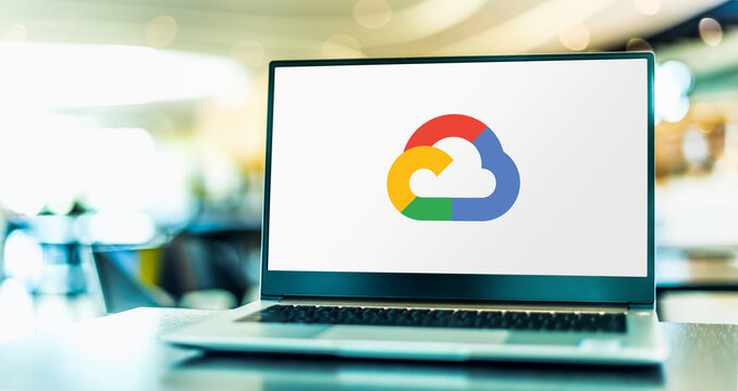 Laptop Computer Displaying Logo Of Google Cloud Platform