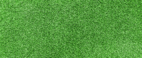 Panorama of New Green Artificial Turf Flooring texture and background seamless