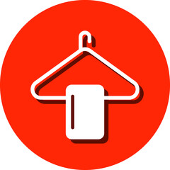 Dress hanger, shirt hanger icon with vector illustration and flat shape.