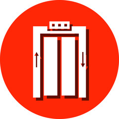 Lift Icon. elevator icon with vector illustration and flat shape.