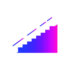 Fototapeta premium Stairs Icon with vector illustration and flat shape