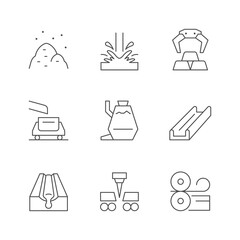 Set line icons of metallurgy