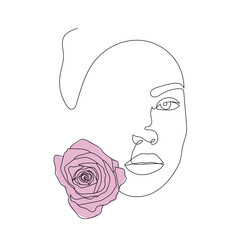 Minimal line vector woman mother holding newborn baby in arms. Mom hugs her baby. Mother's Day. Linear glamour logo in minimal  for maternity hospital, obstetrics, products for pregnant and newborns.