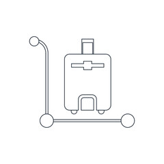 Trolley icon. Luggage van, bag bearer car, luggage trolley icon.