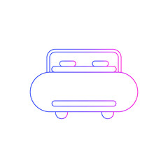 Bed icon. single bed, double bed icon with vector shape and illustration.